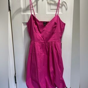 Express Fuchsia V-Neck Dress